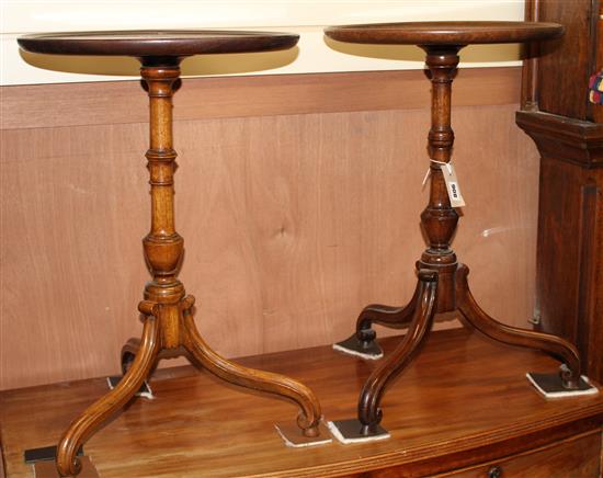 A pair of mahogany tripod wine tables Diameter 38cm